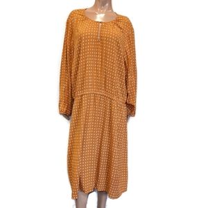 Old Navy Orange Polka Dot Long Sleeve Dress